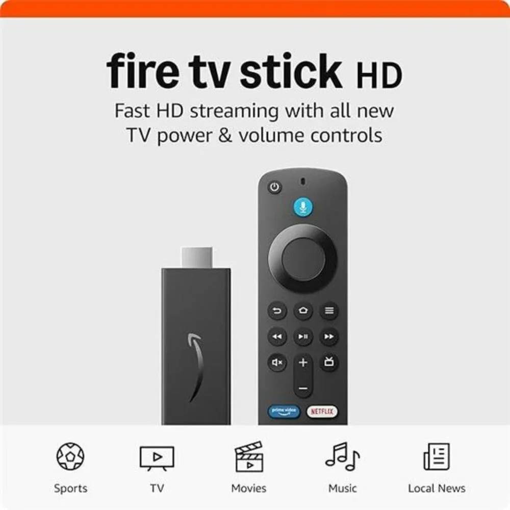 Fire TV Stick HD Alexa Remote Streaming Device Smart TV Live Free Movies TV